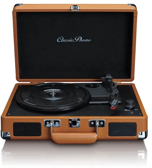 Lenco PHONO TT-10BN - Resväska Skivspelare med högtalare - Brun - Skivspelare Brun